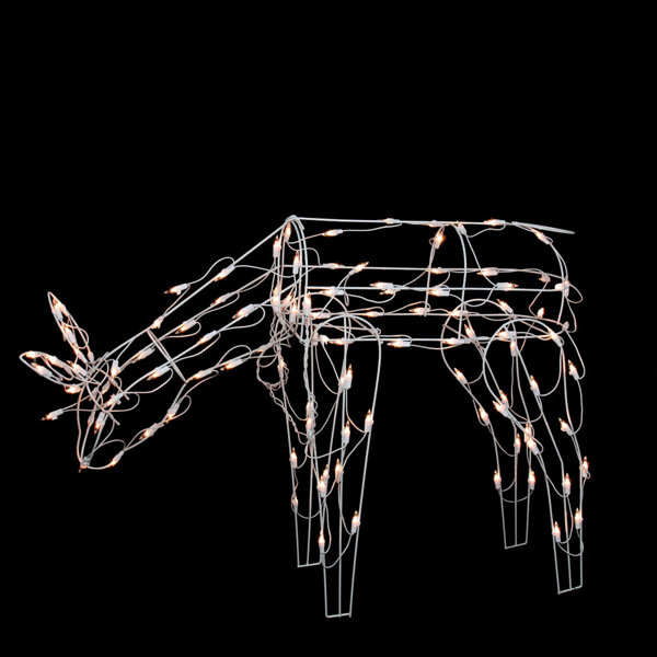 Northlight 25" White and Clear Standing Reindeer Outdoor Christmas Yard